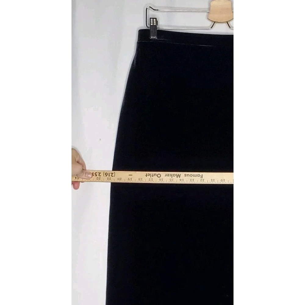 Merona Velvet Maxi Straight Skirt Medium Vtg Black Stretch‎ Pullon Slit Grunge